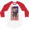 july 4th skull 3/4 Sleeve Shirt