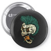 skull punk style Pin-back button