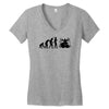 evolution of drummer Women's V-Neck T-Shirt