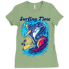 Surfing Time Ladies Fitted T-Shirt
