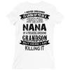 Super Cool Nana Of A Freaking Awesome Grandson Ladies Fitted T-Shirt