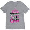 Celebrating With the 3rd Birthday Queen V-Neck Tee