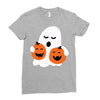pumpkin with boo Ladies Fitted T-Shirt