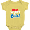 red white and cute Baby Onesie