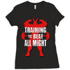 train to beat all might Ladies Fitted T-Shirt