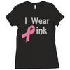 junior's breast cancer awareness i wear pink Ladies Fitted T-Shirt
