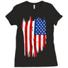sa distress flag cool american Ladies Fitted T-Shirt