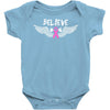 angel wing believe breast cancer Baby Bodysuit