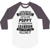 Super Cool Poppy Of A Freaking Awesome Grandson 3/4 Sleeve Shirt