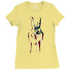 peace and love usa flag Ladies Fitted T-Shirt