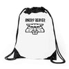 angry beaver Drawstring Bags