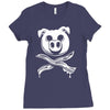pig bacon cross bones pirate Ladies Fitted T-Shirt