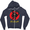 love ninja monkey banana Zipper Hoodie