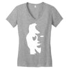 sax player lady face optical illusion Women's V-Neck T-Shirt