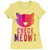 CHECK MEOWT CAT Ladies Fitted T-Shirt