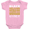 melanin african american woman Baby Bodysuit