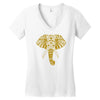 tribal print elephant geometric gold animals cool Women's V-Neck T-Shirt