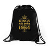 kings are born in 1964 Drawstring Bags