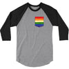 LGBT Pocket Rainbow Colors 3/4 Sleeve Shirt
