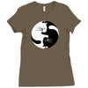 yin yang cat Ladies Fitted T-Shirt