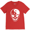 yin yang skull (2) V-Neck Tee