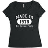 40th birthday gifts made 1978 all original parts Women's Triblend Scoop T-shirt
