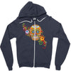 women's sugar skull purple Zipper Hoodie