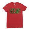 santa green glitter Ladies Fitted T-Shirt