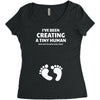 I've Been Creating A Tiny Human What Have You Been Doing Today Women's Triblend Scoop T-shirt