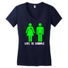 life is simple funny Women's V-Neck T-Shirt