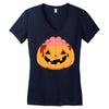 pumpkin brain Women's V-Neck T-Shirt