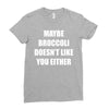 maybe broccoli doesn't like you either Ladies Fitted T-Shirt