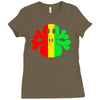 rasta skull and crossbones Ladies Fitted T-Shirt