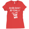 men's ask me about my gorilla Ladies Fitted T-Shirt