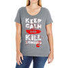 Keep Calm And Kill Zombies Ladies Curvy T-Shirt
