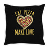 eat pizza make love Throw Pillow