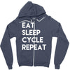 eat sleep cycle repeat Zipper Hoodie