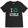 i recycle girls slogan text funny baseball jersey V-Neck Tee