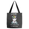 look i've created a unicorn Tote Bags