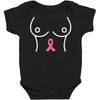 breast with pink ribbon Baby Bodysuit