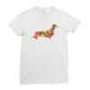 dachshund flower 2 Ladies Fitted T-Shirt