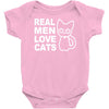 real men love cats Baby Onesie