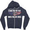 stand for the flag kneel for the cross Zipper Hoodie