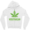 Vegetarian Pot Leaf Zipper Hoodie