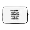 February Girls Are Sunshine Mixed With A Little Hurricane Laptop sleeve