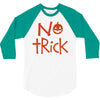 no trick pumpkin halloween 3/4 Sleeve Shirt