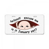 January Peeking Out Asian Baby Boy License Plate
