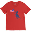 Patriotic T-Rex V-Neck Tee