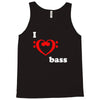 i love heart bass guitar music Tank Top