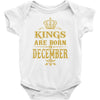 kings are born in december Baby Bodysuit